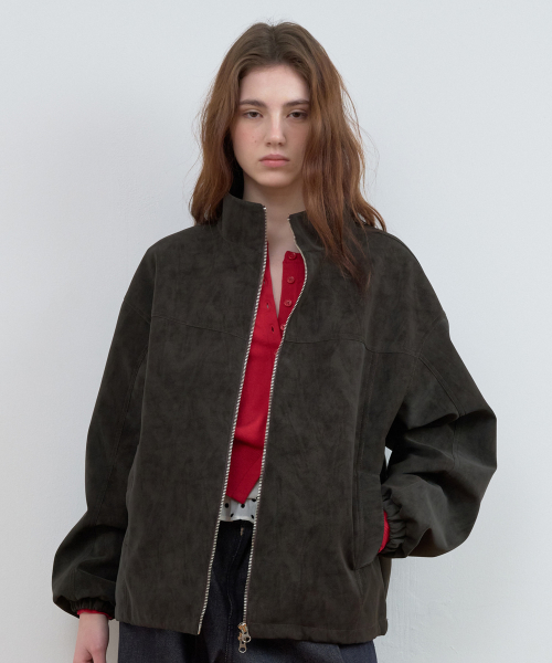 SUEDE BLOUSON JACKET BROWN