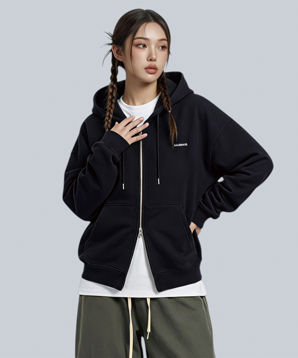 Anew Compact Logo 2-Way Oversized Women’s Zip-Up Hoodie 4 Color [ANBH_9003]