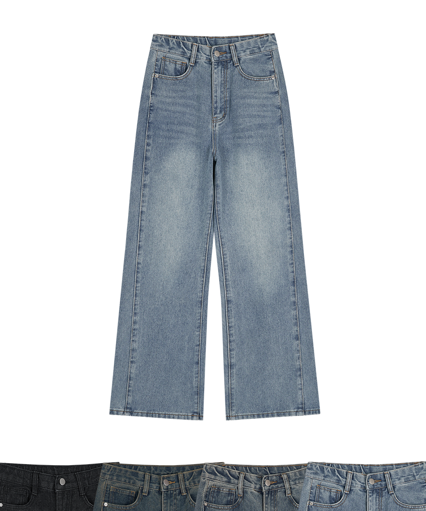 flare washed denim pants - (4 color)