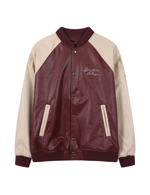 raglan вышитая кожа бомбер бордовый