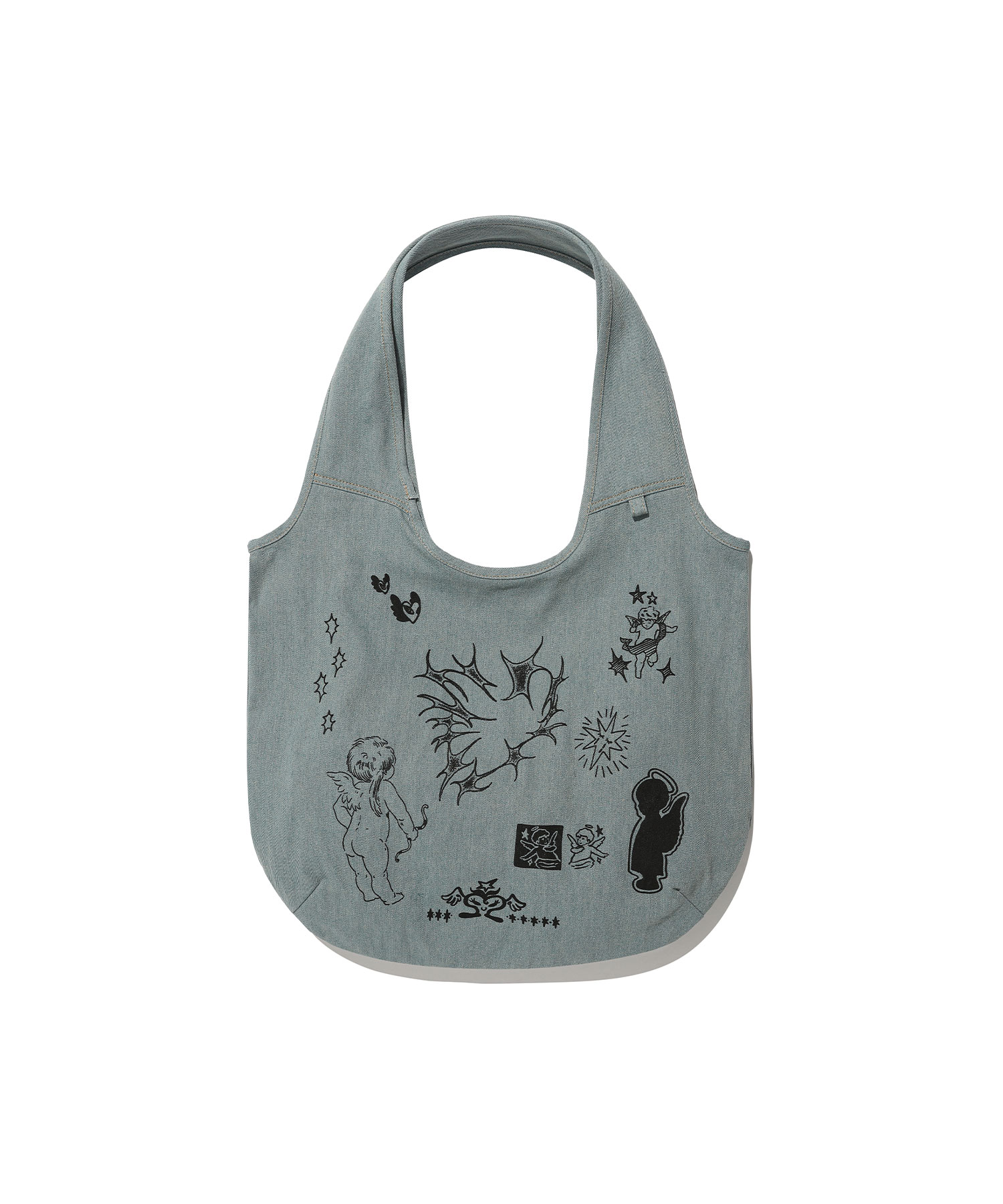 деним DOODLE SHOULDER TOTE BAG_BLUE(NG2GSUAB45A)