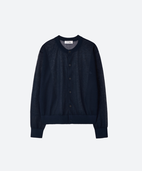 M.C UNISEX, Logo Sheer Knit кардиган / тёмно-синий