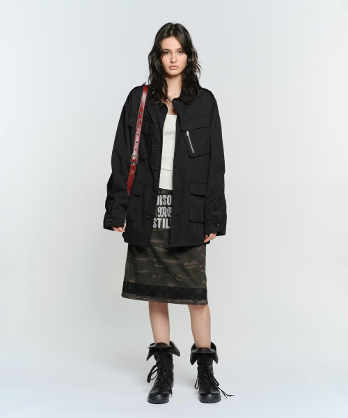 LOOSE FIT сафари куртка, чёрный
