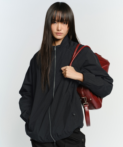 высокий воротник OVER FIT WIND JUMPER, чёрный