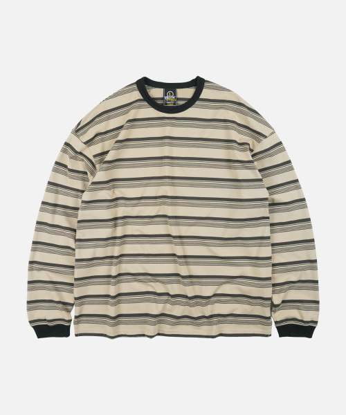 BLOCK полоска LONG SLEEVE TEE _ MUD
