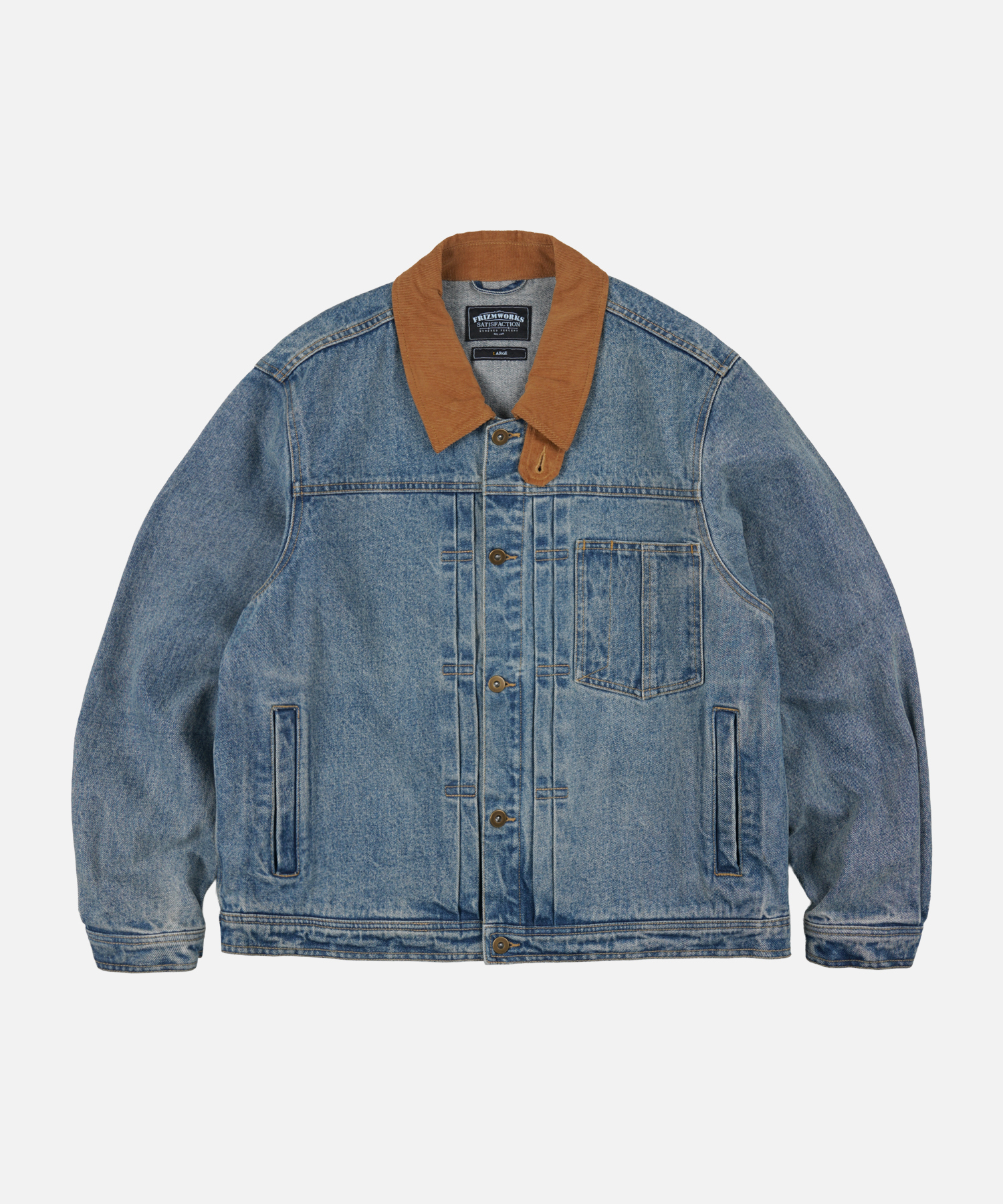 WASHED деним TRUCKER куртка _ синий