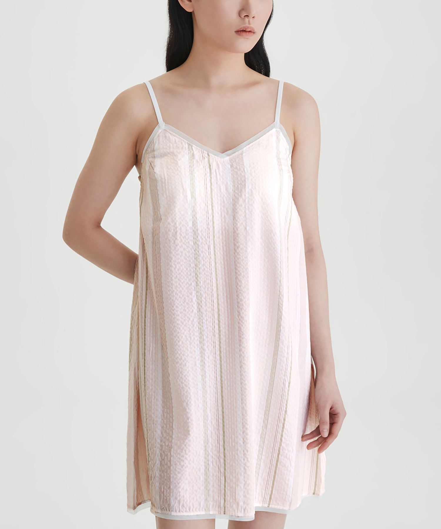 Женское платье-комбинация из хлопка и вискозы_Light Pink