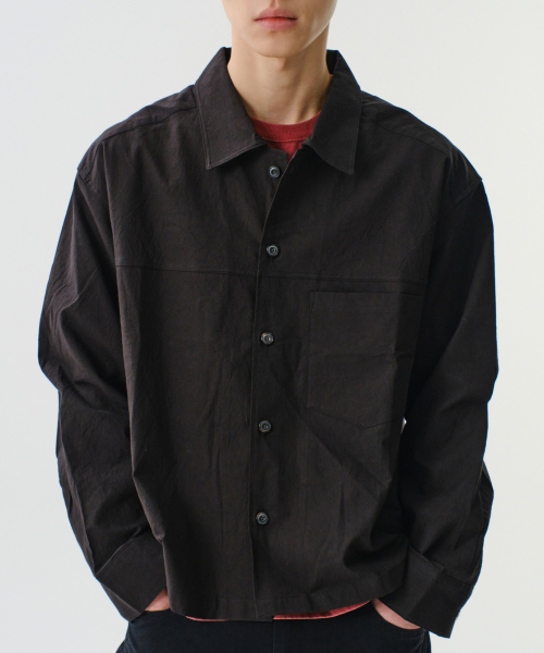 LOOSED хлопок CREASE SHIRKET (чёрный)