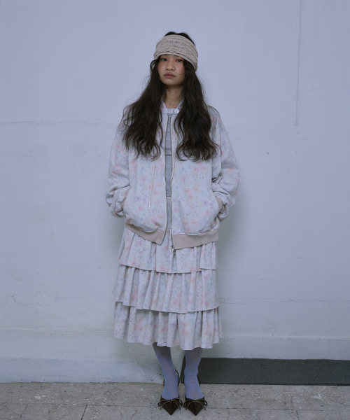 Флисовый худи Flory на молнии_Light Grey