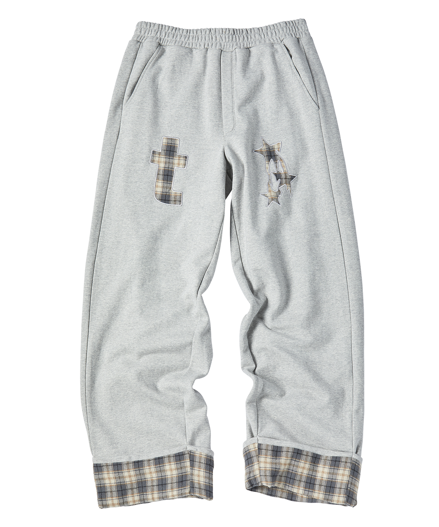CHECK ROLL UP SWEAT брюки серый