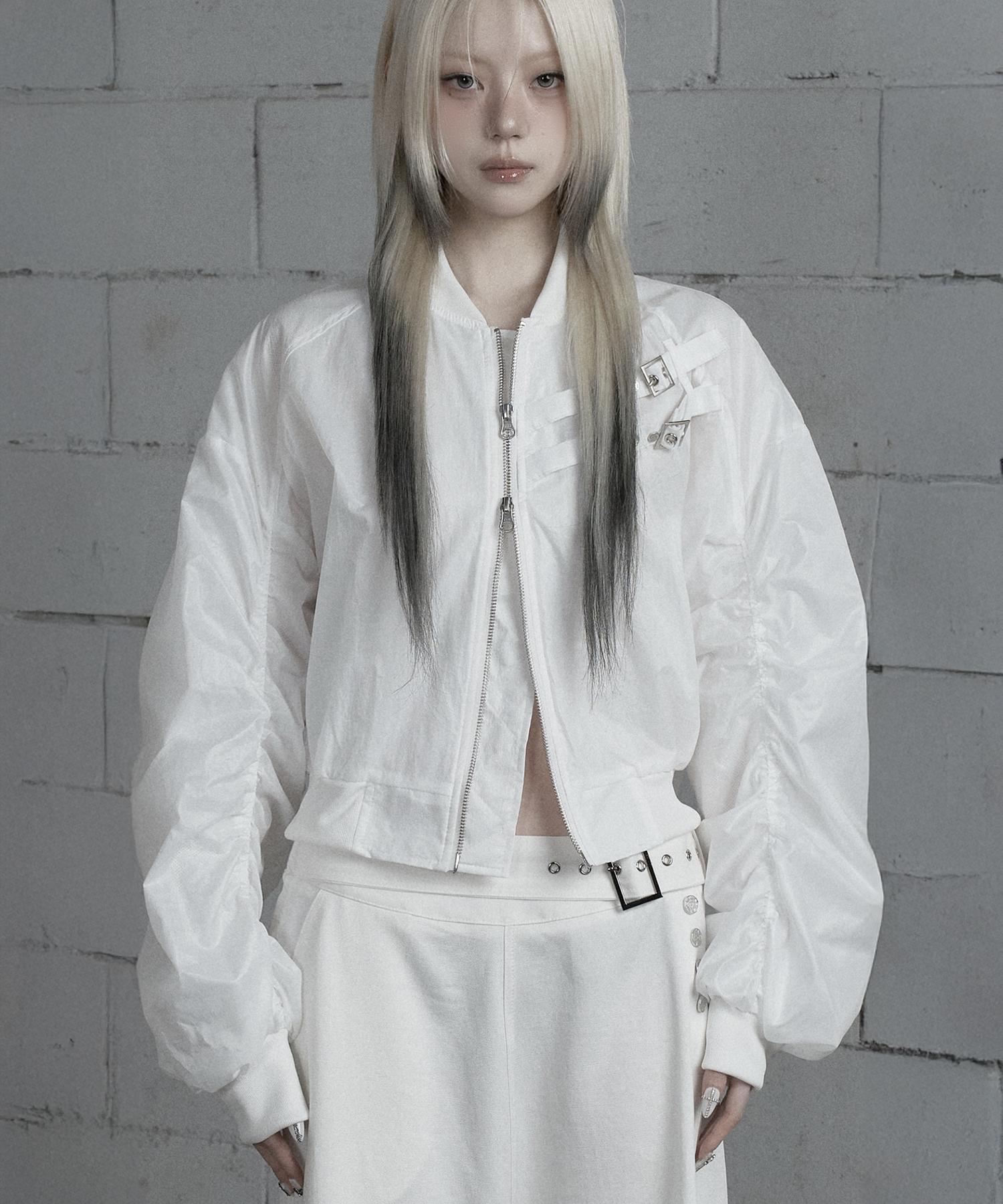 Chest Belt Tipstop Shirring Crop куртка (белый)