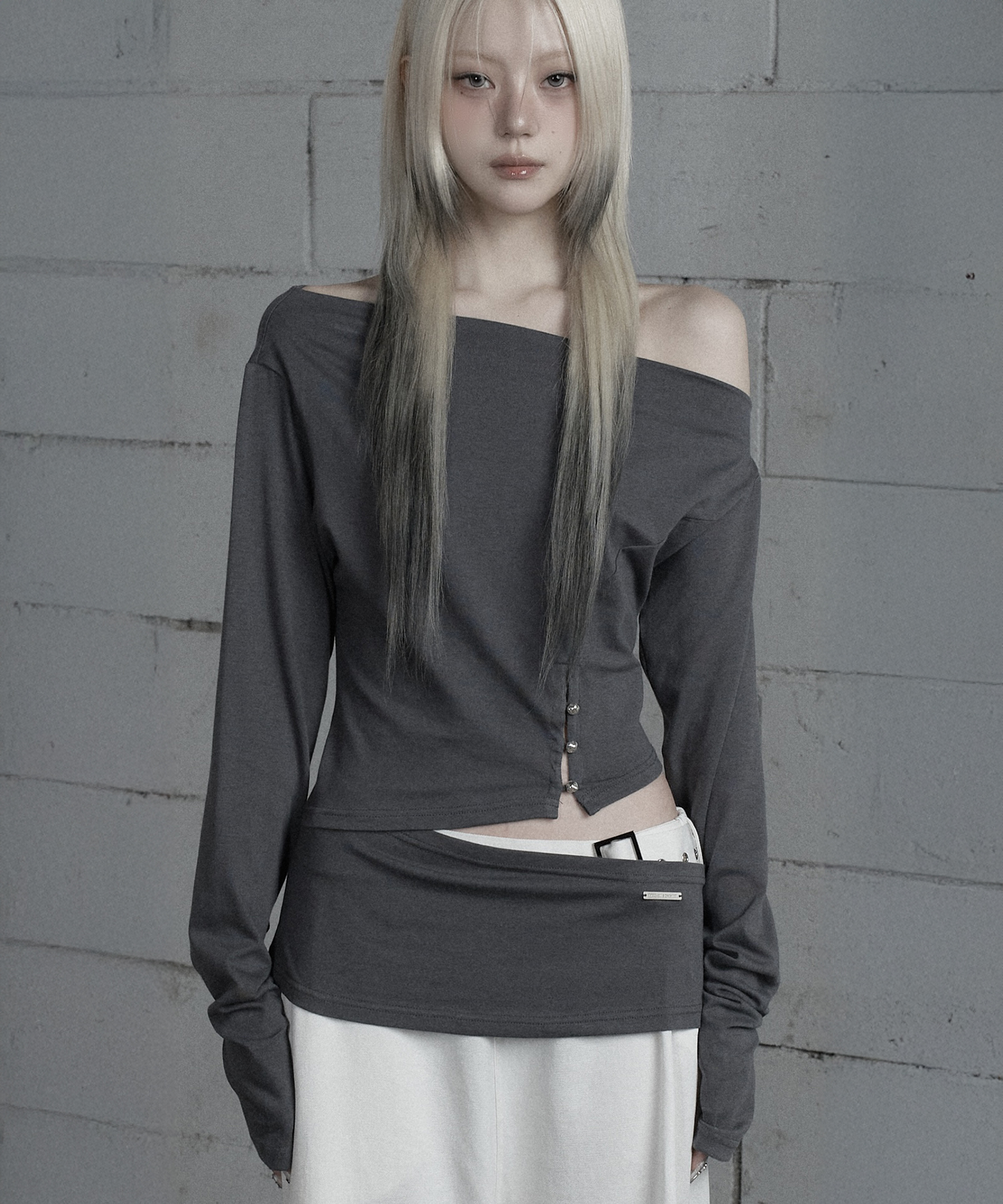 Cut-Out Open Long Sleeve (Dark серый)