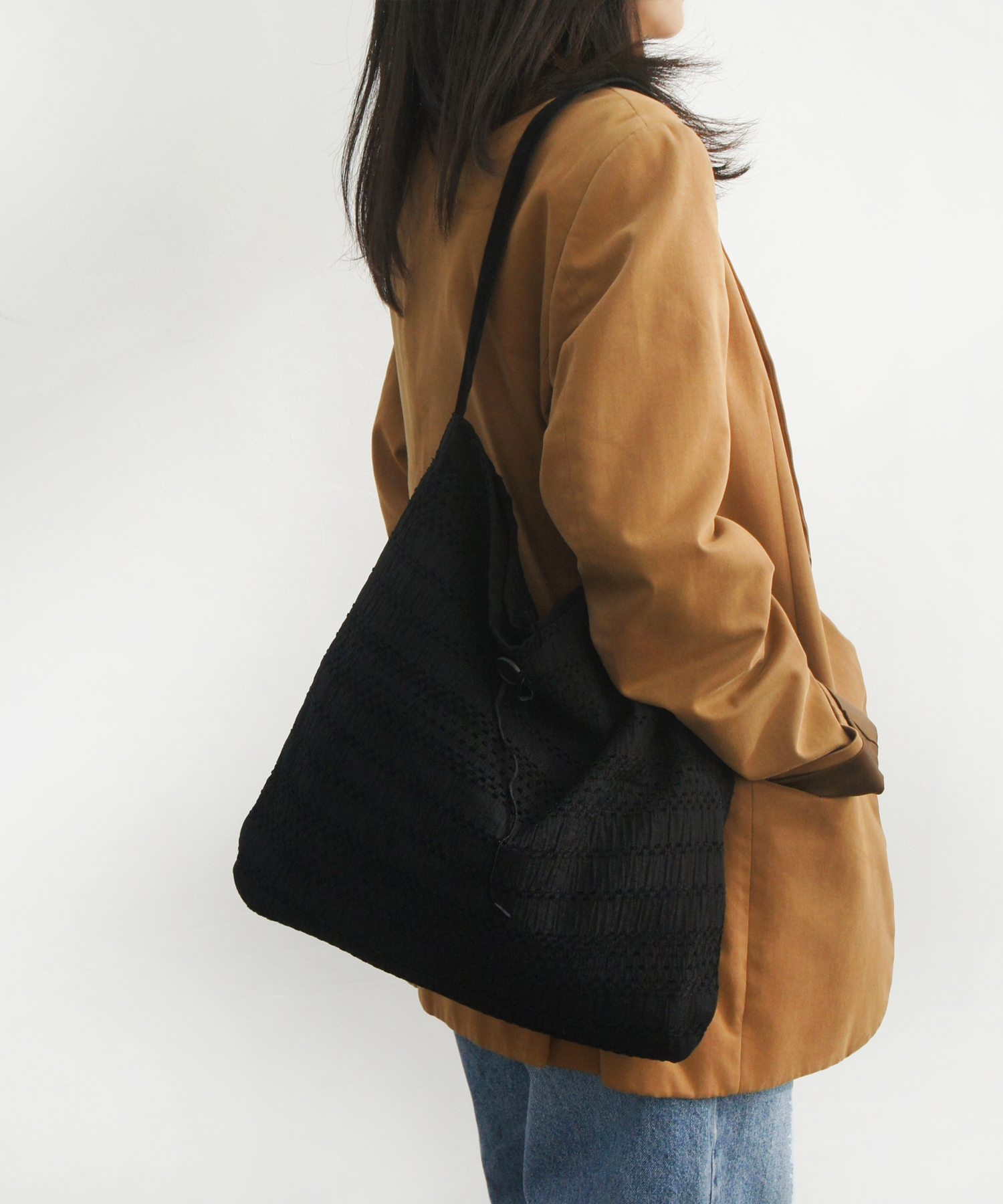 Бархатная сумка Velvet stripe Bag / Экосумка в полоску (+скранч)