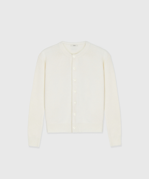 CASSEL FINE MERINO CARDIGAN SNOW WHITE