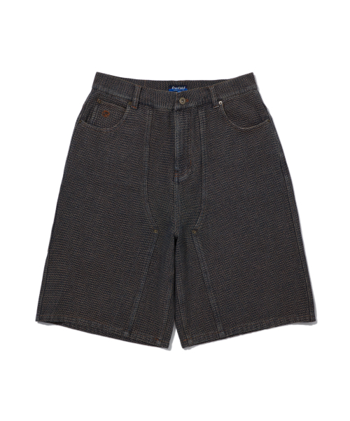 Бермуды дабл-ни Sashiko Thin Dark Brown_FS1WP25U