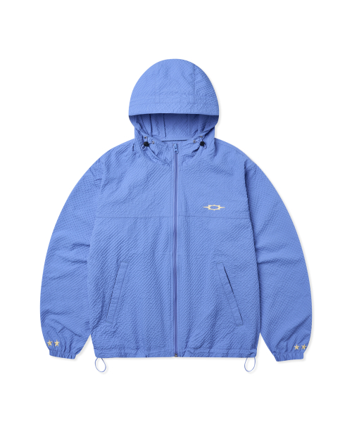 Ветровка из жатого хлопка в клетку Sky Blue