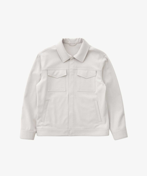 Твиловый куртка-тракер Ivory (Basic Fit)_SJPUA04NSI