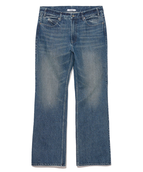 [14oz] Расклешенные джинсы прямого кроя Dim Blue