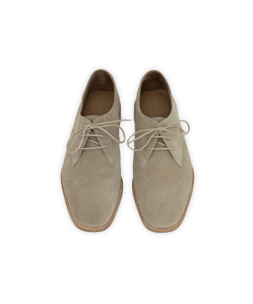 Suede Derby Shoes, Stone