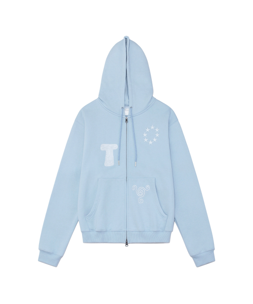 TCM snail hooded zip-up (sky blue)