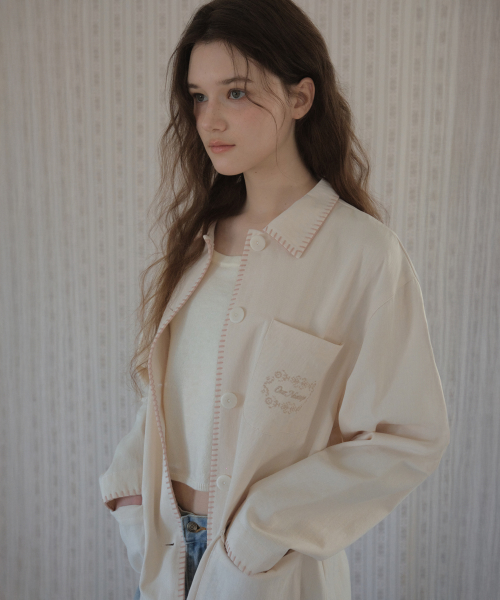 Melo Embroidered Work куртка_Cream(O26OT02)