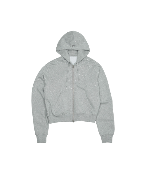 CRYSTAL ZIP HOODIE [GRAY]