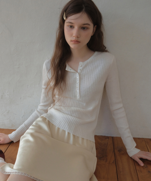 Deep Henry Neck Knit_Ivory(OC26KN01)