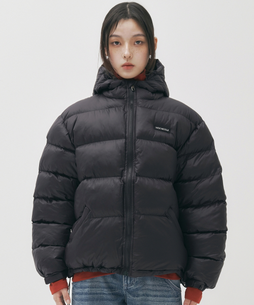 LIGHT PUFFER HOODIE PADDING_BLACK