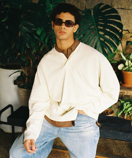 Cozy Henley Long Sleeve 44 (CREAM)