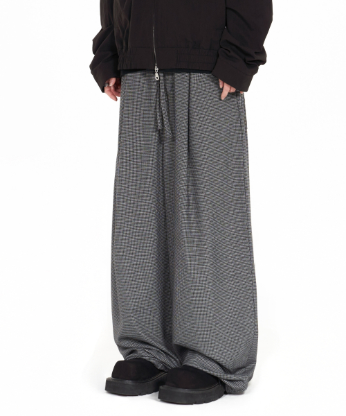Fine Check Balloon Trouser черный