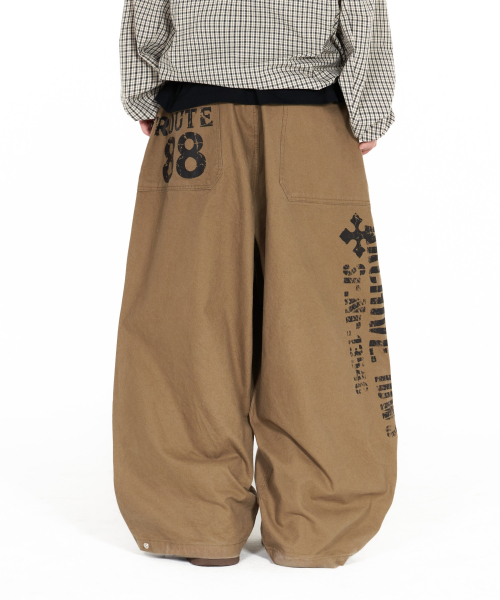 Route Print Balloon брюки Beige