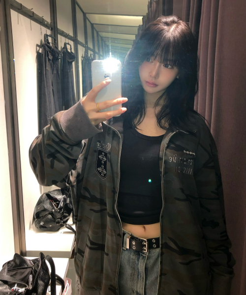 Cross Zip Up Jersey Dark Multi