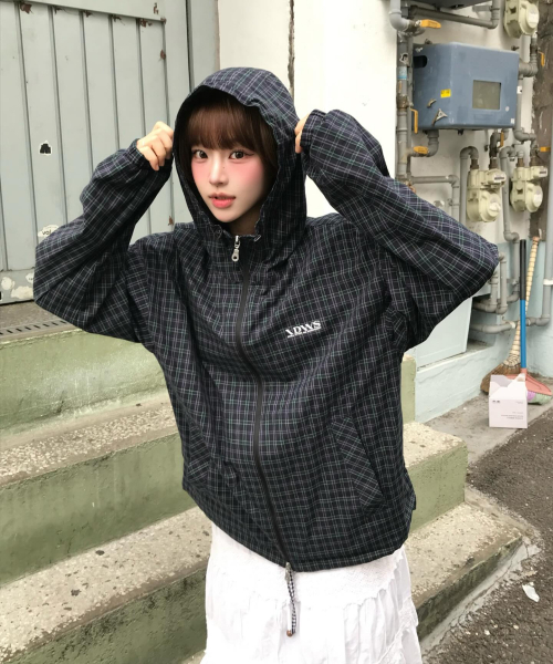 Vortex Check Windbreaker темно-синий