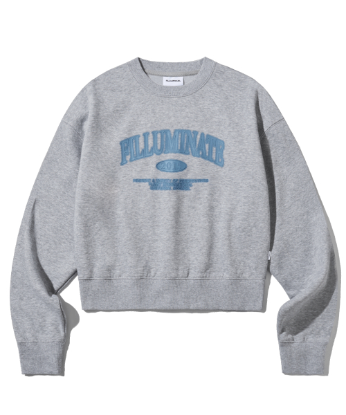 (W) Укороченный свитшот Halftone Track - Melange Gray