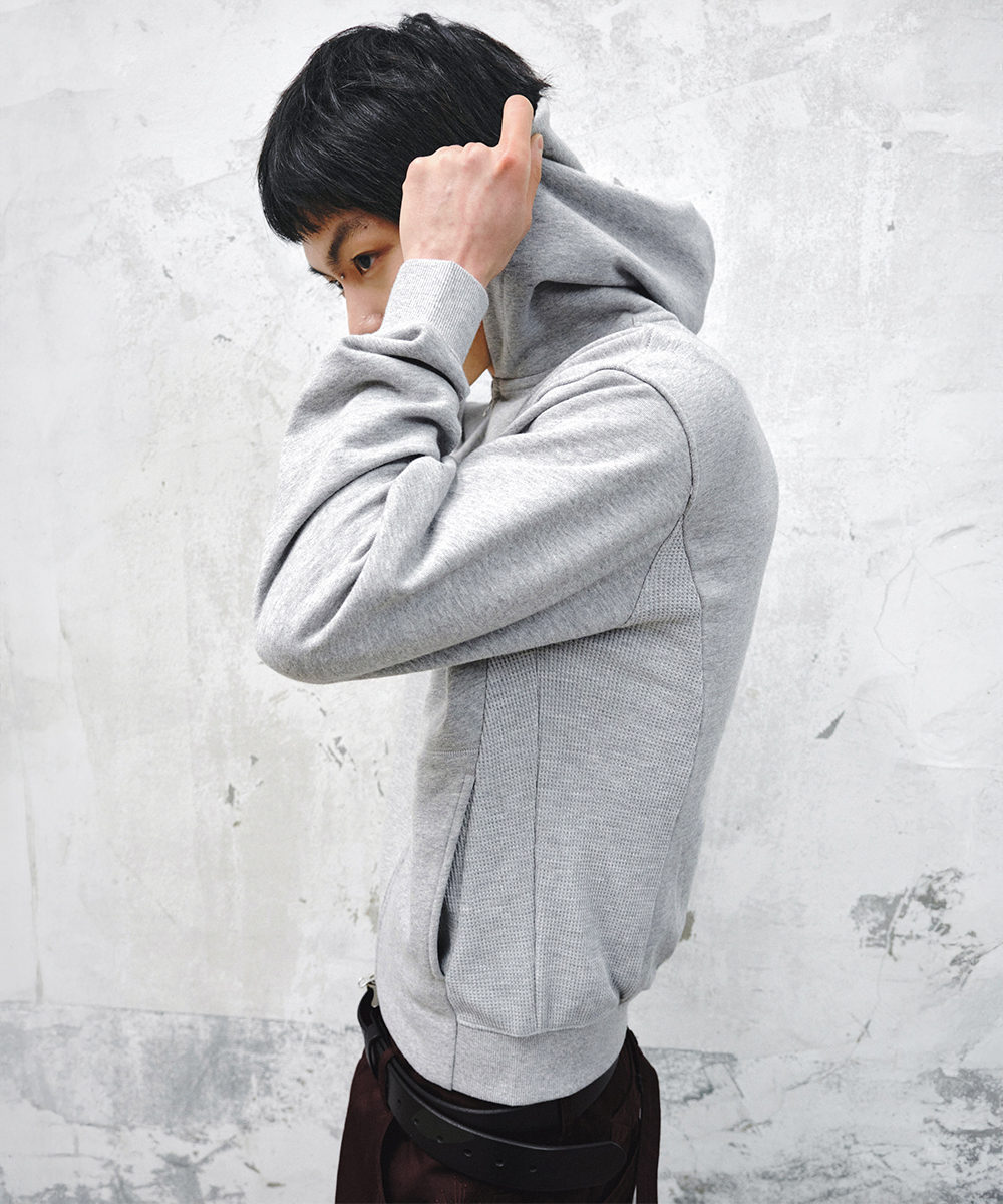 Raw Washed Zip-Up Hoody_Grey