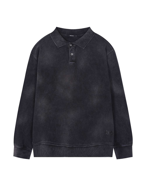 Лонгслив поло standard fit vintage Black