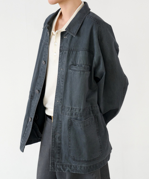 faded chore jacket (charcoal)