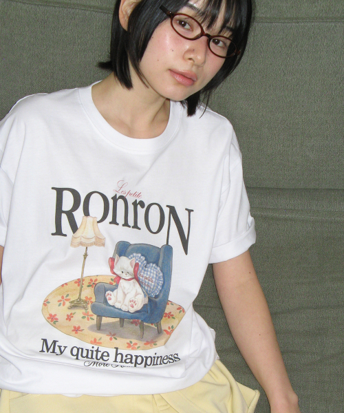 QUIET CAT OVER FIT T SHIRT WHITE