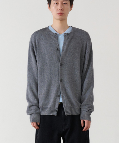 essential crew neck кардиган (серый)