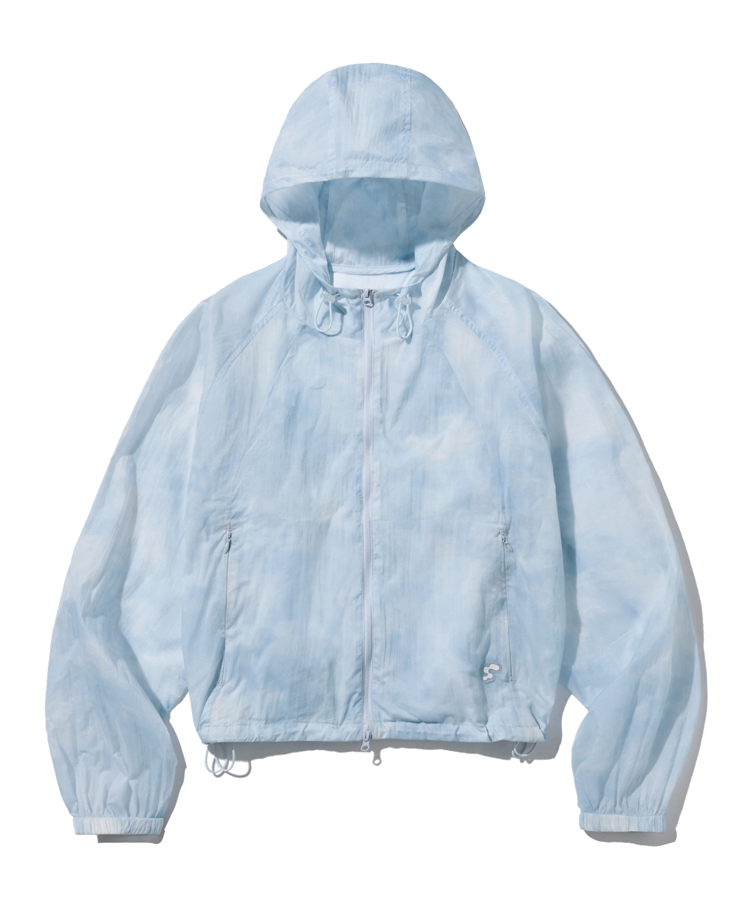 (W) Watercolor Sheer Windbreaker-Sky синий