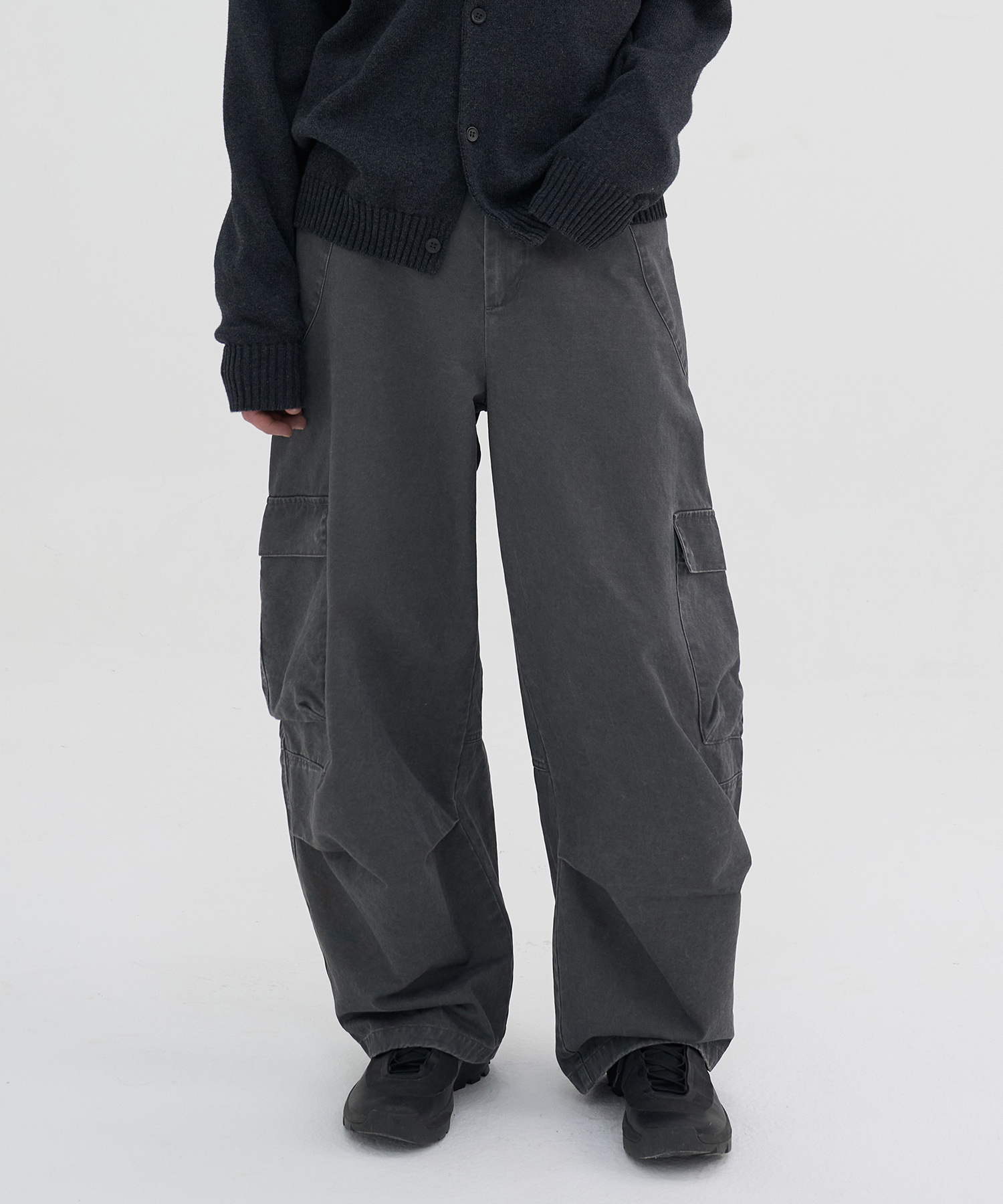 washed cargo брюки (charcoal)