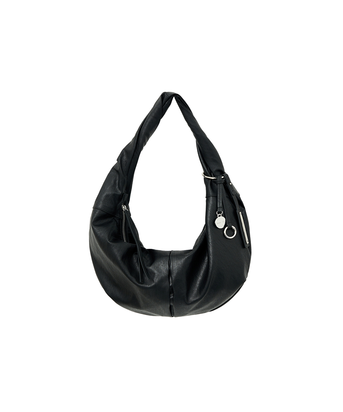 TWIST HANDLE SMALL HOBO BAG IN черный