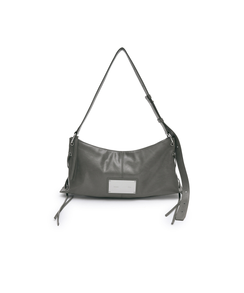 EYELET SHIRRING SHOULDER BAG IN GREY