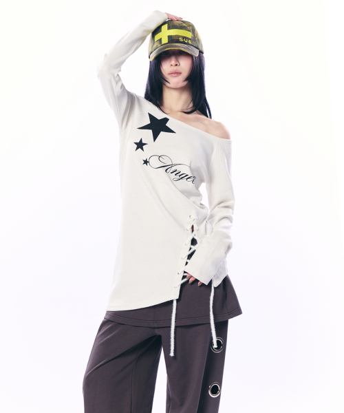 ANGEL LONG вязаный TOP / IVORY