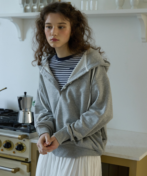 Over fit hoody серый