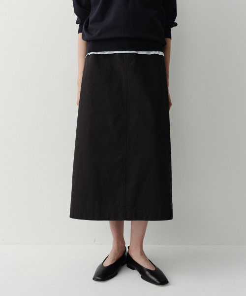 COTTON MAXI SKIRT (BLACK)