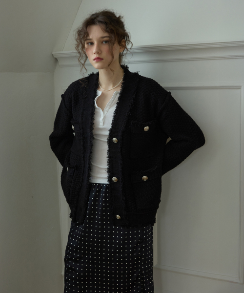 Classic blanc tweed Black