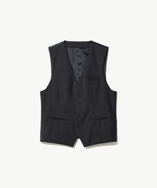 Серый костюмный жилет стрейч из шерсти (Classic Fit)_SJVWZ63CSG