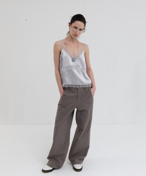 COTTON WIDE PANTS_MOCHA