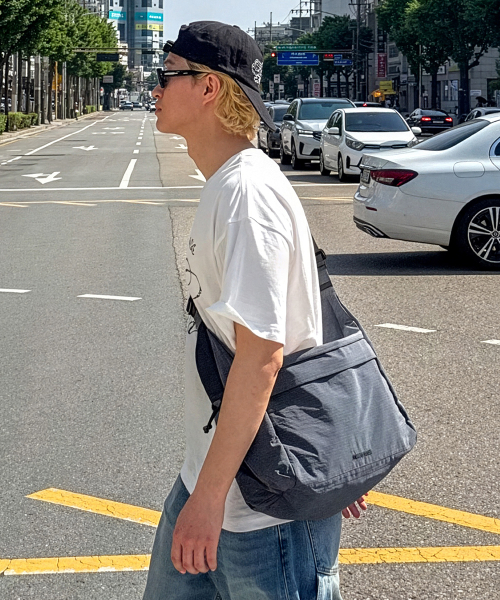 NYLON CROSS BAG CHARCOAL